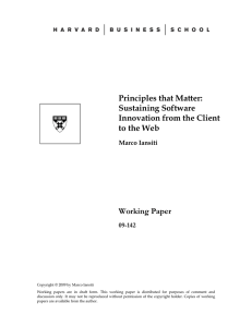 Principles that Matter: Sustaining Software Innovation from the Client to the Web