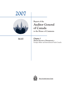 2007 Auditor General of Canada MAY