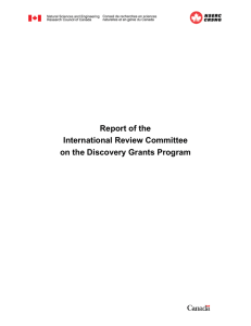 Report of the International Review Committee on the Discovery Grants Program