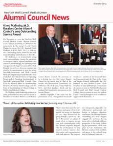 Alumni Council News Vinod Malhotra, M.D. Receives Center Alumni Council’s 2013 Outstanding