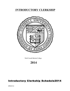 2014 INTRODUCTORY CLERKSHIP Introductory Clerkship Schedule2014