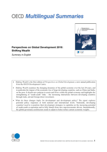 Perspectives on Global Development 2010: Shifting Wealth Summary in English