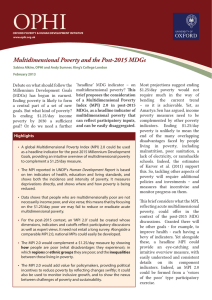 OPHI Multidimensional Poverty and the Post-2015 MDGs