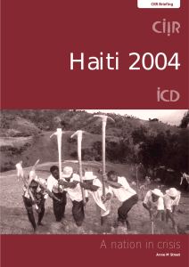 Haiti 2004 A nation in crisis CIIR Briefing Anne M Street