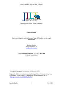Journal of Information, Law &amp; Technology Brendan Hughes
