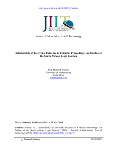 Journal of Information, Law &amp; Technology  the South African Legal Position