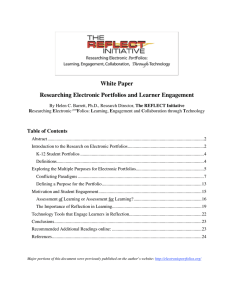 White Paper Researching Electronic Portfolios and Learner Engagement Table of Contents