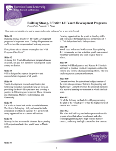 Building Strong, Effective 4-H Youth Development Programs