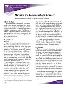 Marketing and Communications Summary I. Introduction