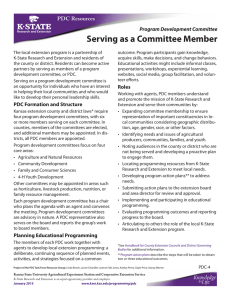 Serving as a Committee Member Program Development Committee