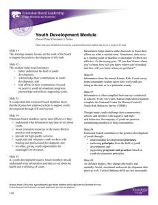 Youth Development Module PowerPoint Presenter’s Notes
