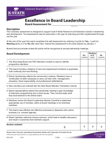 Excellence in Board Leadership Board Assessment for _____________________________________  Description
