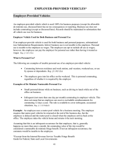 EMPLOYER-PROVIDED VEHICLES * Employer-Provided Vehicles