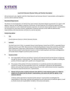 Local Unit Extension Director Policy and Position Description