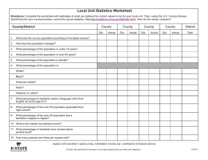Local Unit Statistics Worksheet  County/District County