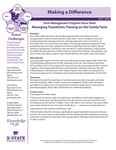 Making a Difference Managing Transitions: Passing on the Family Farm Grand Challenges
