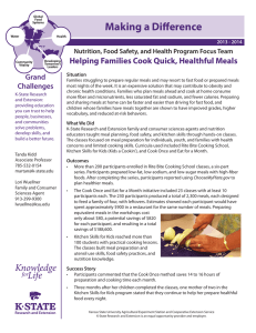 Making a Difference Helping Families Cook Quick, Healthful Meals Grand Challenges