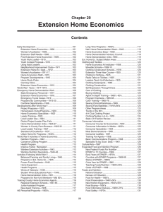 Extension Home Economics Chapter 20 Contents