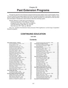 Past Extension Programs Chapter 26