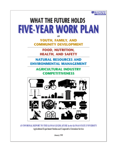 FIVE-YEAR WORK PLAN WHAT THE FUTURE HOLDS on YOUTH, FAMILY, AND