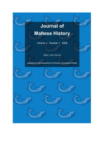 Journal of Maltese History Volume 1,  Number 1,  2008  