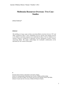Melitensia Resources Overseas: Two Case- Studies