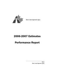 2006-2007 Estimates Performance Report Atlantic Canada Opportunities Agency