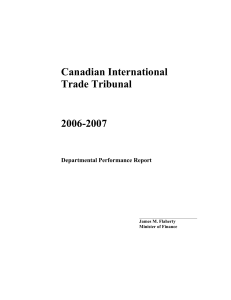 Canadian International Trade Tribunal 2006-2007 Departmental Performance Report