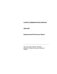 COURTS ADMINISTRATION SERVICE 2006-2007 Departmental Performance Report