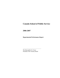 Canada School of Public Service 2006-2007 Departmental Performance Report