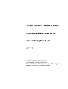 Canada Industrial Relations Board Departmental Performance Report
