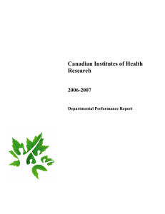 Canadian Institutes of Health Research 2006-2007