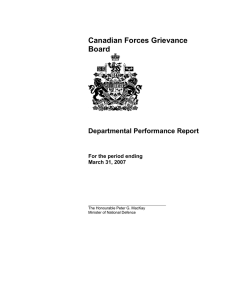 Canadian Forces Grievance Board  Departmental Performance Report