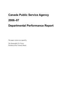 Canada Public Service Agency 2006–07 Departmental Performance Report