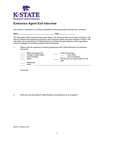 Extension Agent Exit Interview