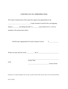 CERTIFICATE OF APPROPRIATION
