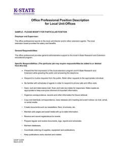Office Professional Position Description for Local Unit Offices