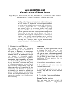 Categorization and Visualization of News Items