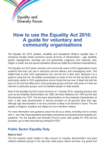How to use the Equality Act 2010: community organisations