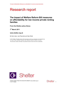 Research report  The Impact of Welfare Reform Bill measures