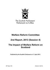Welfare Reform Committee  2nd Report, 2013 (Session 4)