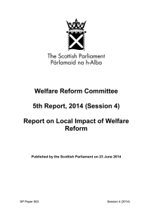 Welfare Reform Committee 5th Report, 2014 (Session 4)