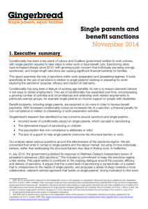 Single parents and benefit sanctions November 2014 1. Executive  summary