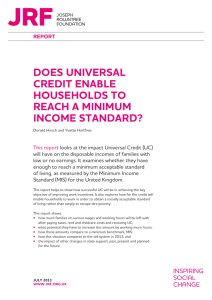 DOES UNIVERSAL CREDIT ENABLE HOUSEHOLDS TO REACH A MINIMUM