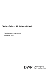 Welfare Reform Bill  Universal Credit Equality impact assessment November 2011