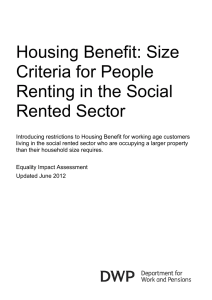 Housing Benefit: Size Criteria for People Renting in the Social Rented Sector