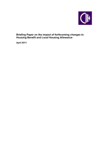 Briefing Paper on the impact of forthcoming changes to  April 2011