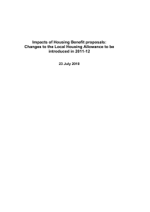 Impacts of Housing Benefit proposals: introduced in 2011-12