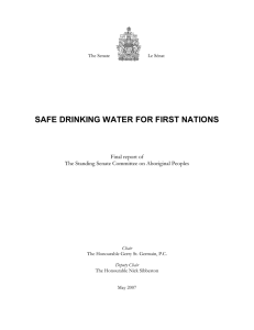 SAFE DRINKING WATER FOR FIRST NATIONS  Final report of