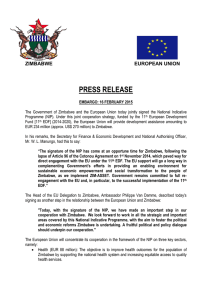 PRESS RELEASE  ZIMBABWE EUROPEAN UNION